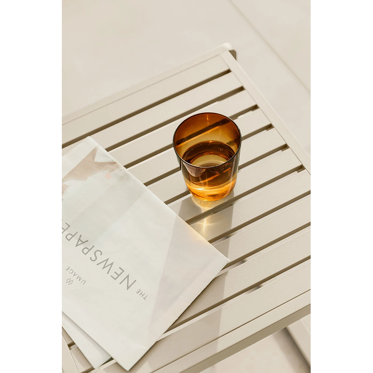 Mesa auxiliar de aluminio DULEM 40 x 40 Beige Tapioca 3