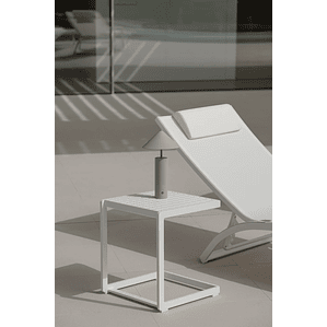 Mesa auxiliar de aluminio DULEM 40 x 40 Blanco Gardenia