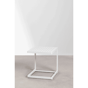 Mesa auxiliar de aluminio DULEM 40 x 40 Blanco Gardenia