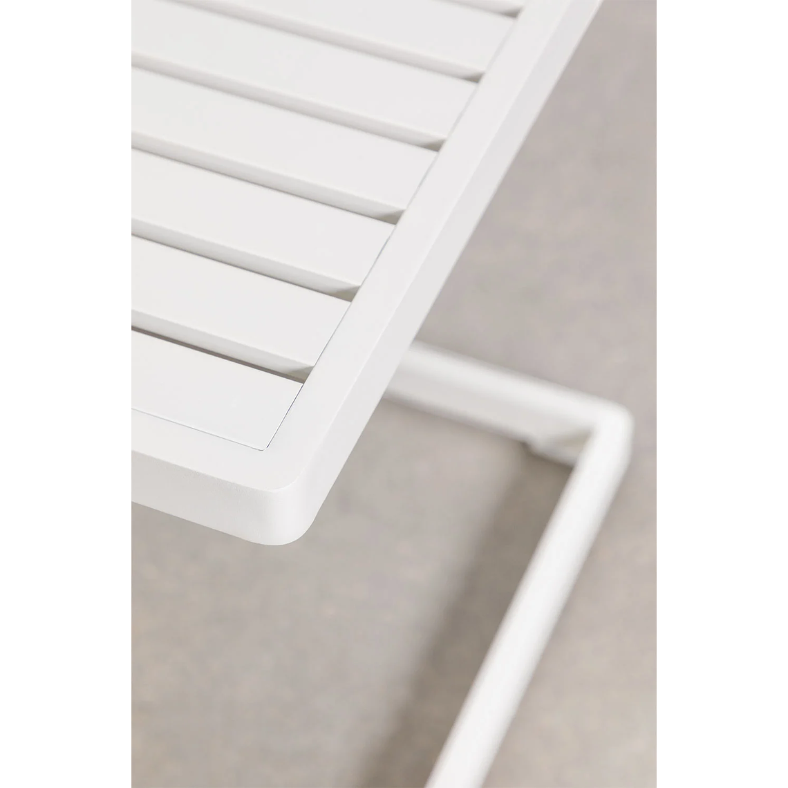 Mesa auxiliar de aluminio DULEM 40 x 40 Blanco Gardenia 4