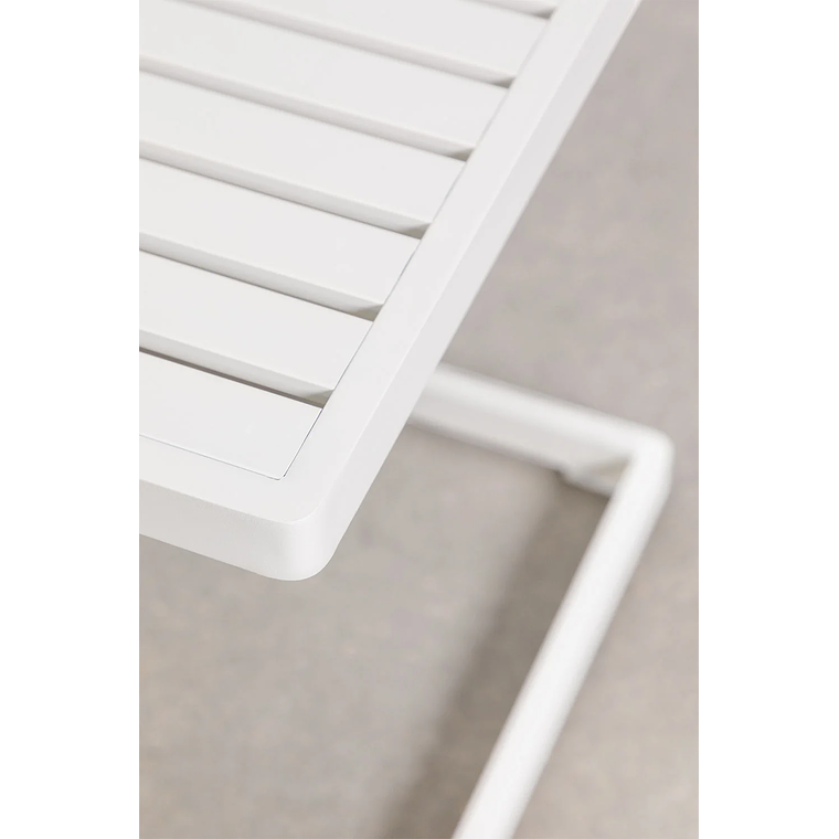 Mesa auxiliar de aluminio DULEM 40 x 40 Blanco Gardenia 4