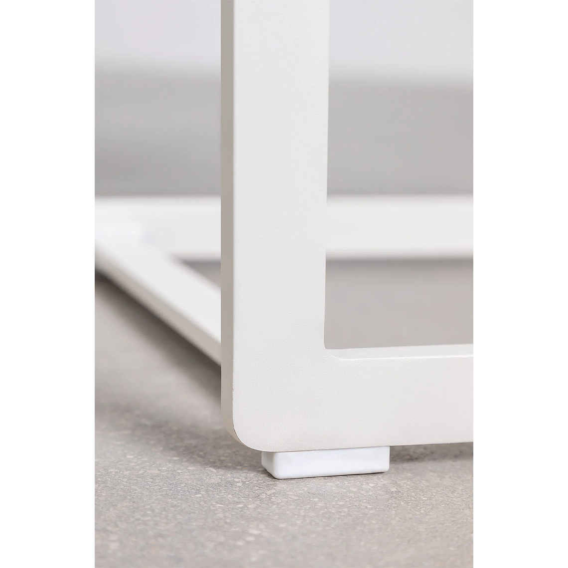 Mesa auxiliar de aluminio DULEM 40 x 40 Blanco Gardenia 5