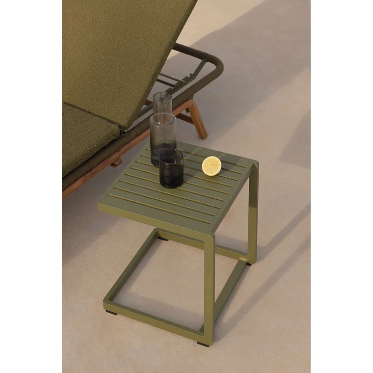 Mesa auxiliar de aluminio DULEM 40 x 40 Verde Oliva Intenso 1