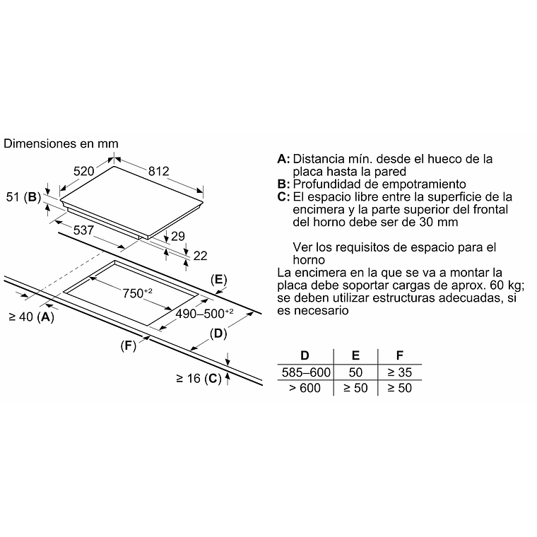 Encimera Inducción 80cm FlexInducción Plus 2 Zonas SIEMENS 8