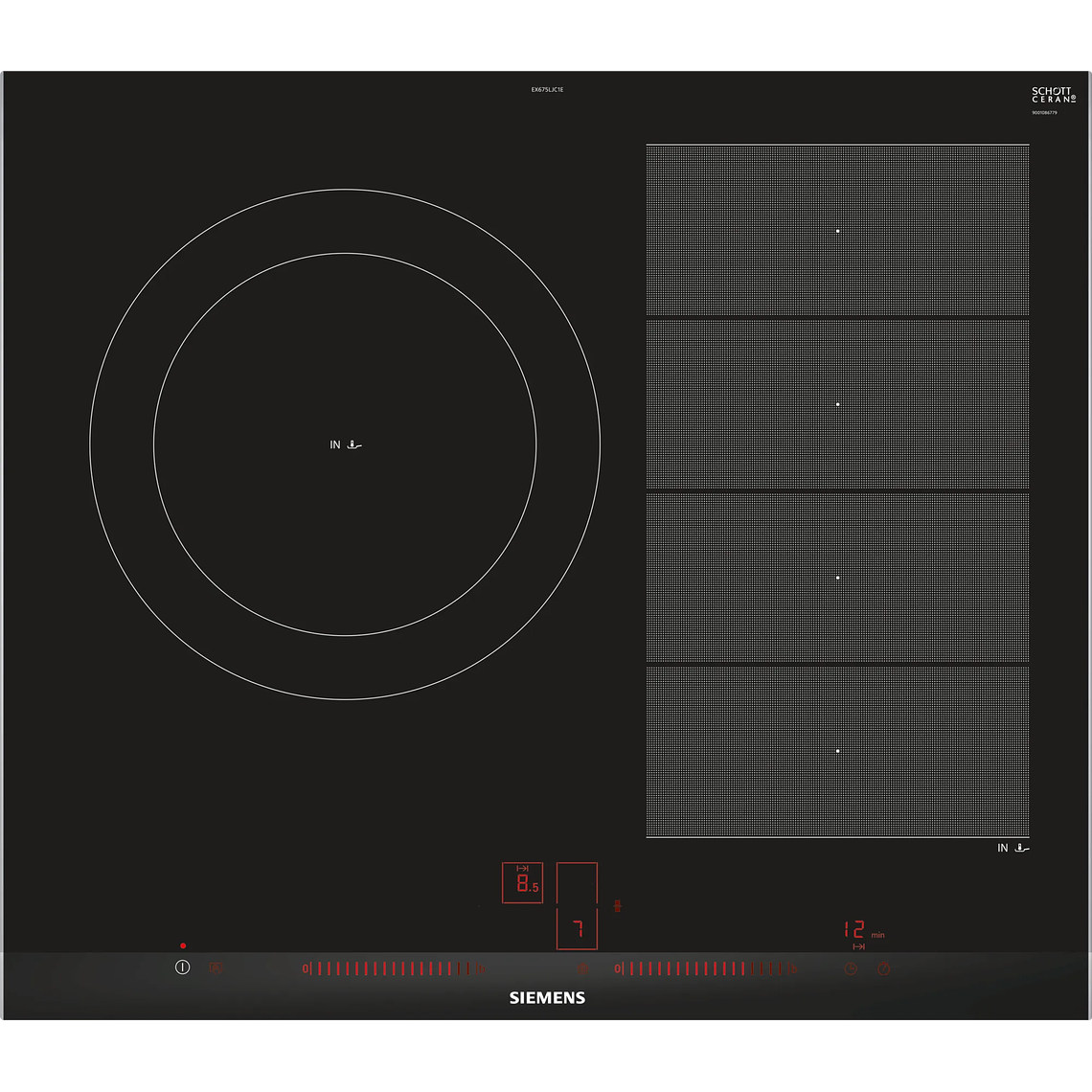 Encimera Inducción 60 cm negro con perfiles IQ700 Siemens 1