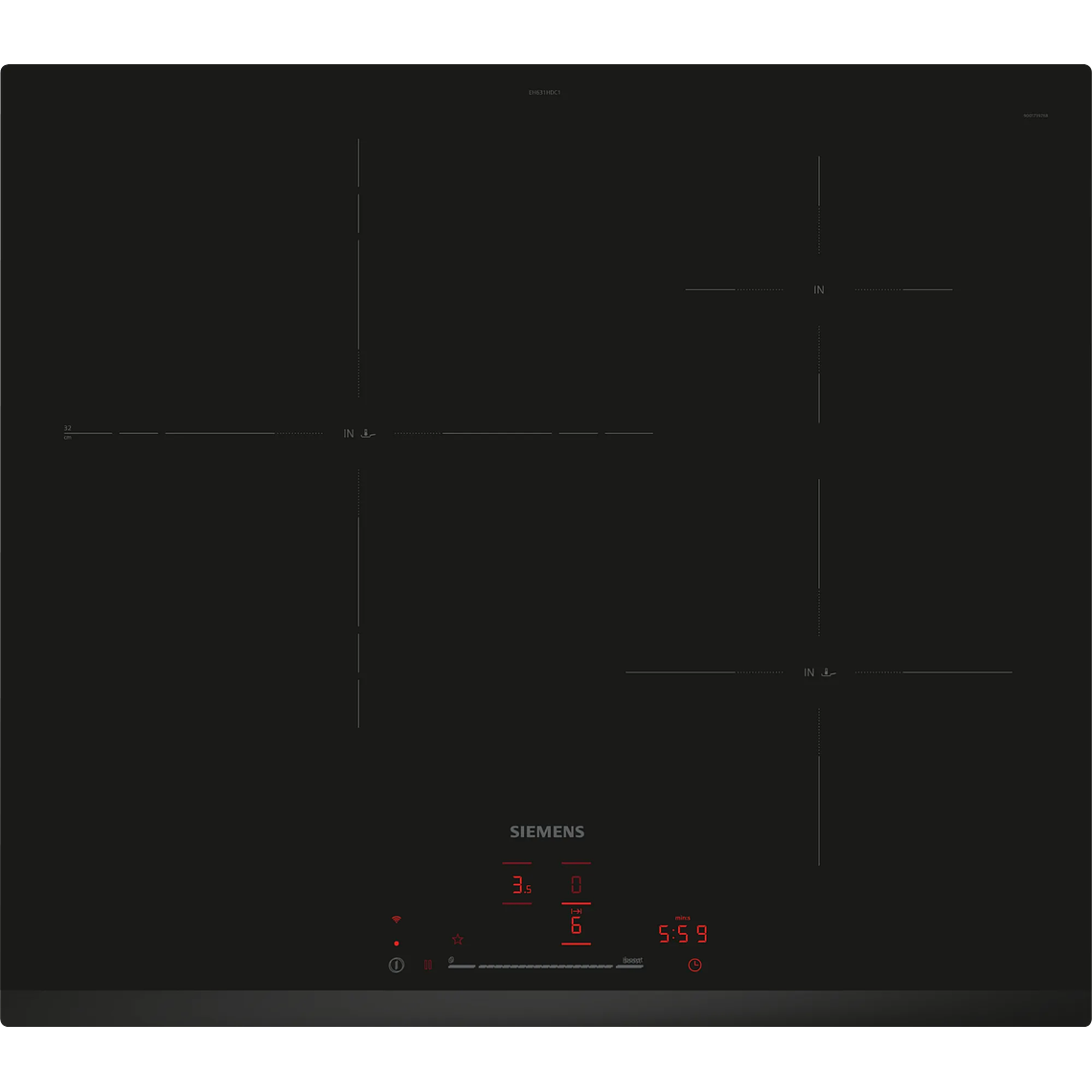 Encimera Inducción 60 cm negro sin perfiles IQ300 Siemens 1