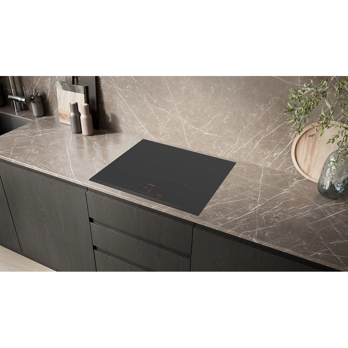 Encimera Inducción 60 cm negro sin perfiles IQ100 Siemens 5