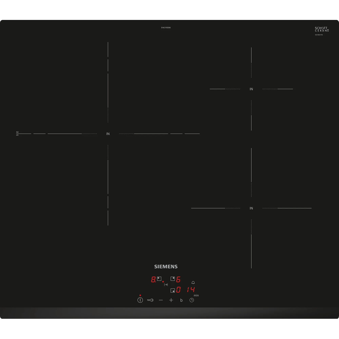 Encimera Inducción 60 cm negro sin perfiles IQ300 Siemens 1