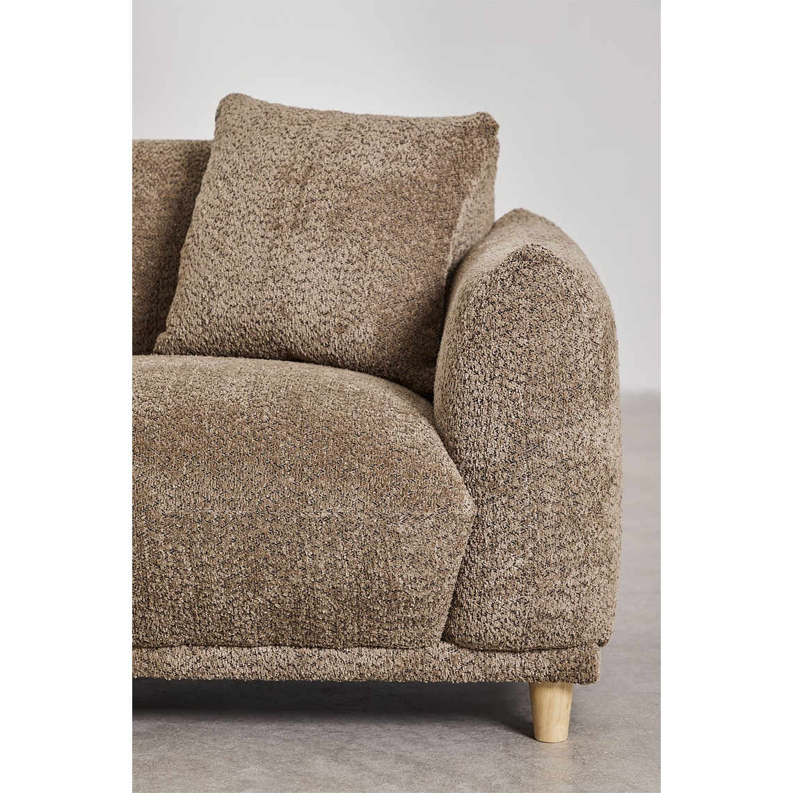 Sofá de 3 plazas en bouclé Eracli Marrón Chocolate 225cm 8