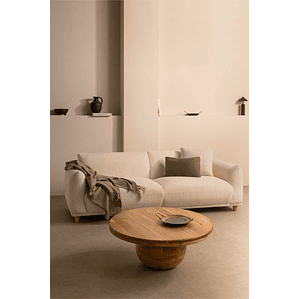 Sofá de 3 plazas en bouclé Eracli Blanco 225cm