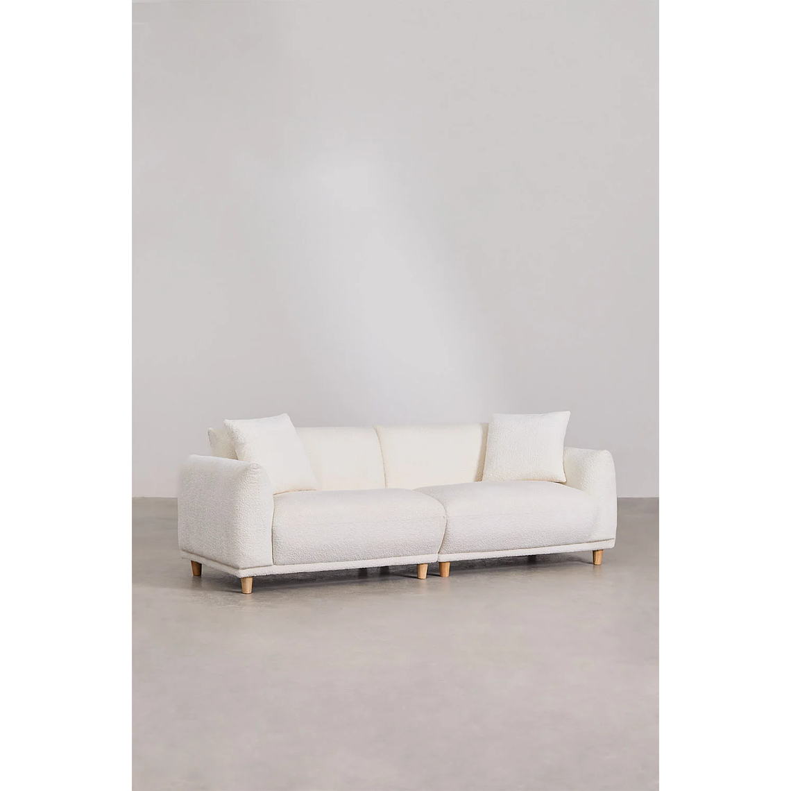 Sofá de 3 plazas en bouclé Eracli Blanco 225cm 1