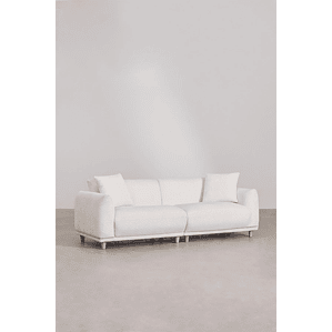 Sofá de 3 plazas en bouclé Eracli Blanco 225cm
