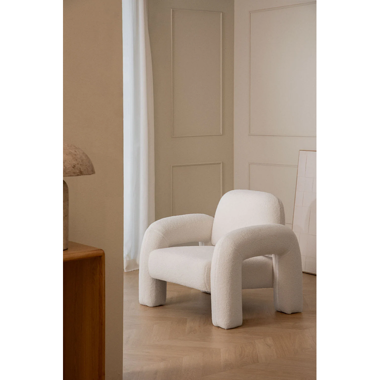 Poltrona en borreguito Nicxon Blanco  2