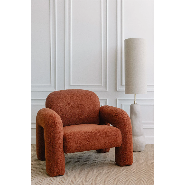 Poltrona en borreguito Nicxon Rojo Arcilla 1