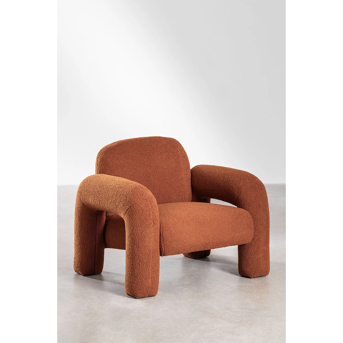 Poltrona en borreguito Nicxon Rojo Arcilla 2