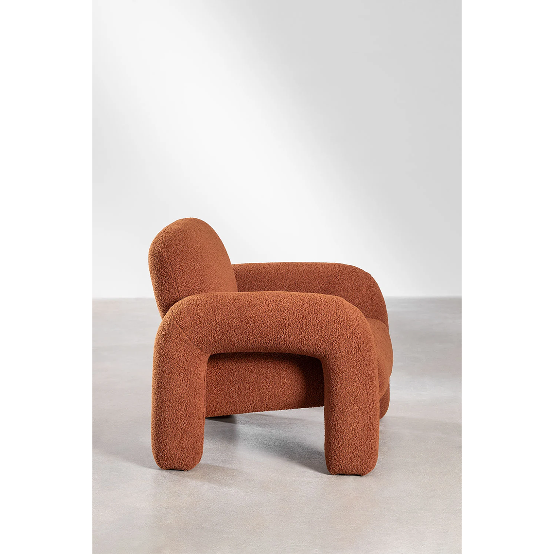 Poltrona en borreguito Nicxon Rojo Arcilla 3