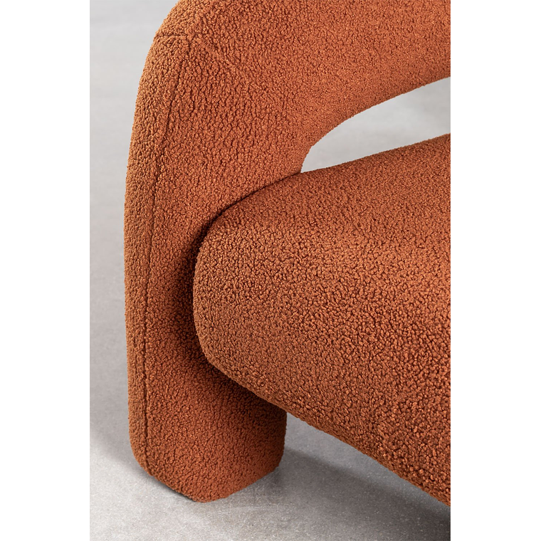 Poltrona en borreguito Nicxon Rojo Arcilla 6