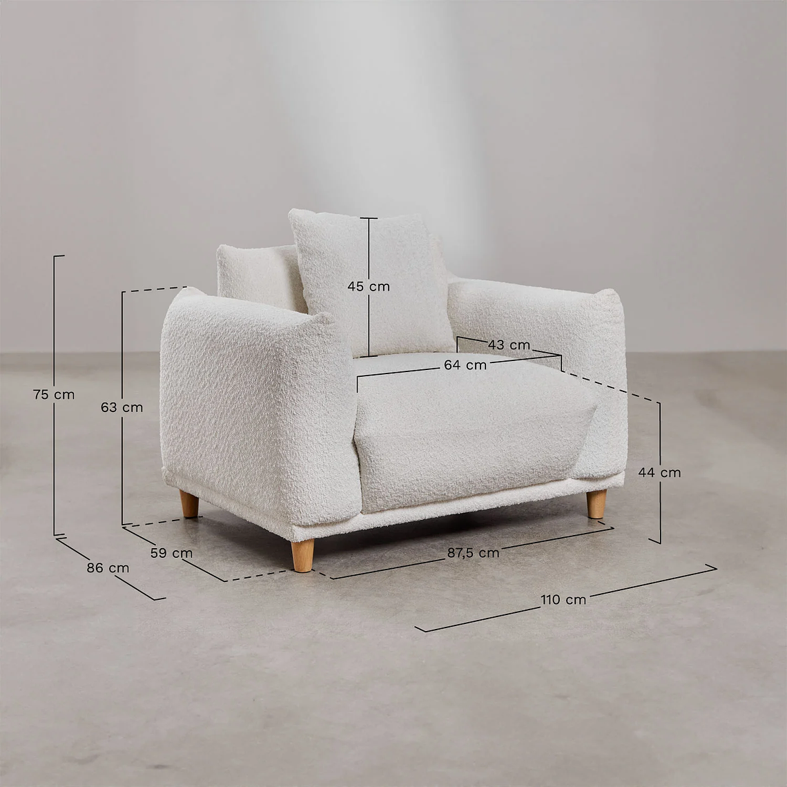 Poltrona en Bouclé Eracli 10