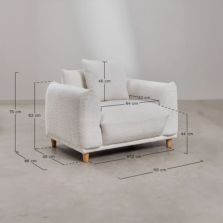 Poltrona en Bouclé Eracli Pack 2 10