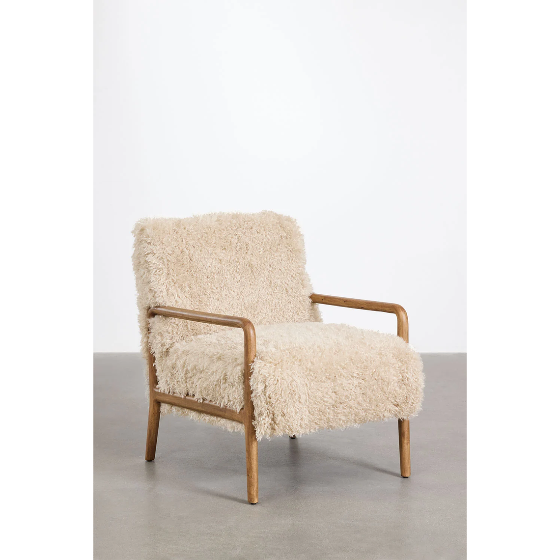 Poltrona en Madera con Pelo Sintético Maylene 3