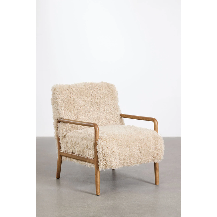 Poltrona en Madera con Pelo Sintético Maylene 3