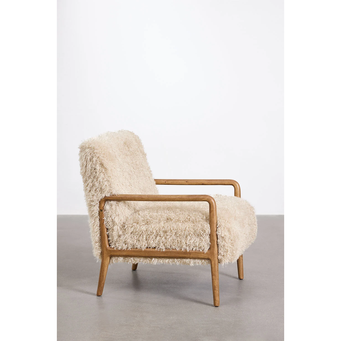 Poltrona en Madera con Pelo Sintético Maylene 5