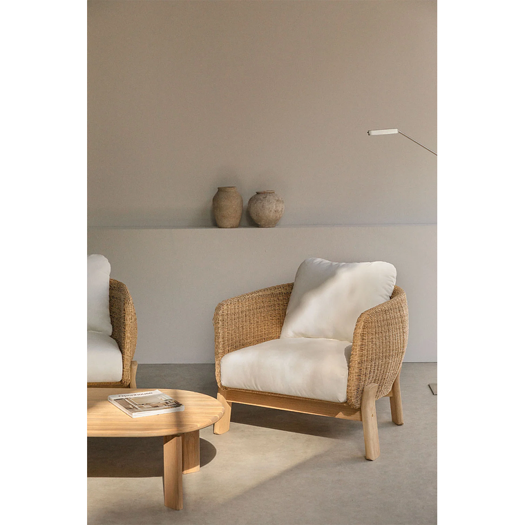 Poltrona en Madera de Acacia con Ratan Leilan 2