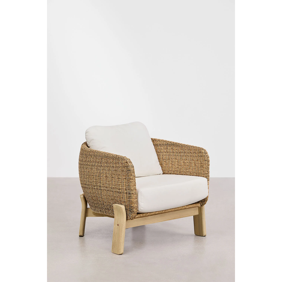 Poltrona en Madera de Acacia con Ratan Leilan Pack 2 2