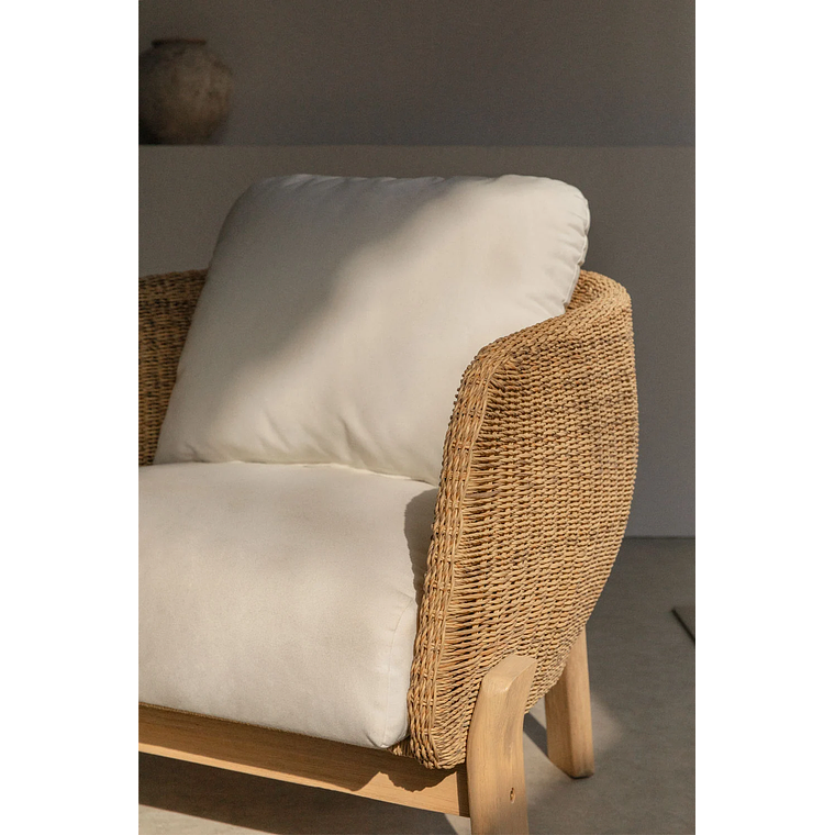 Poltrona en Madera de Acacia con Ratan Leilan Pack 2 4