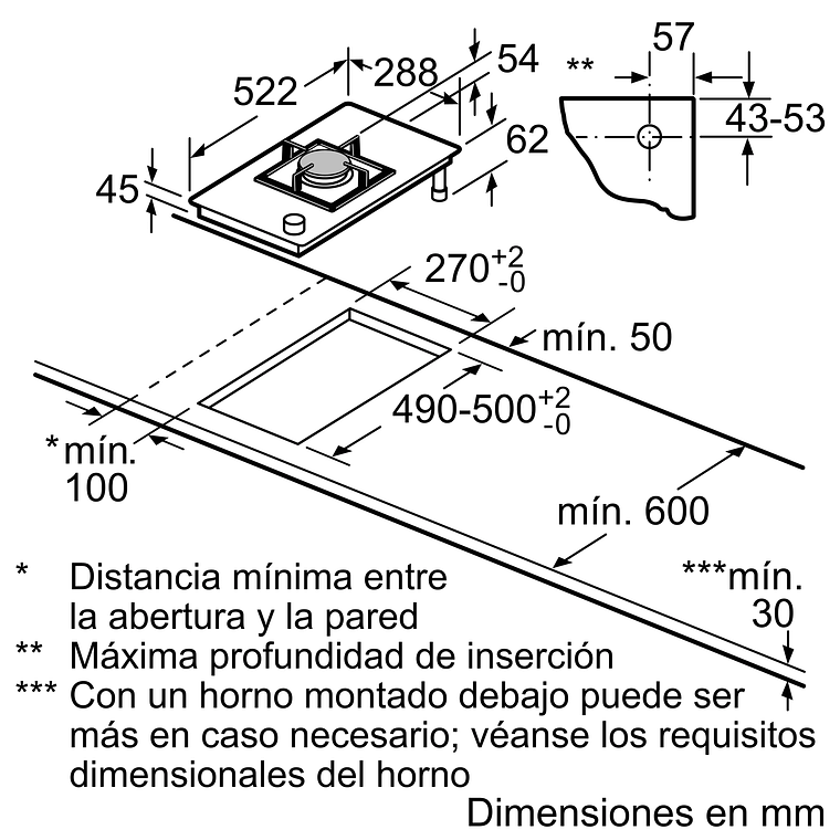 Encimera de Gas 30 cm Balay  3