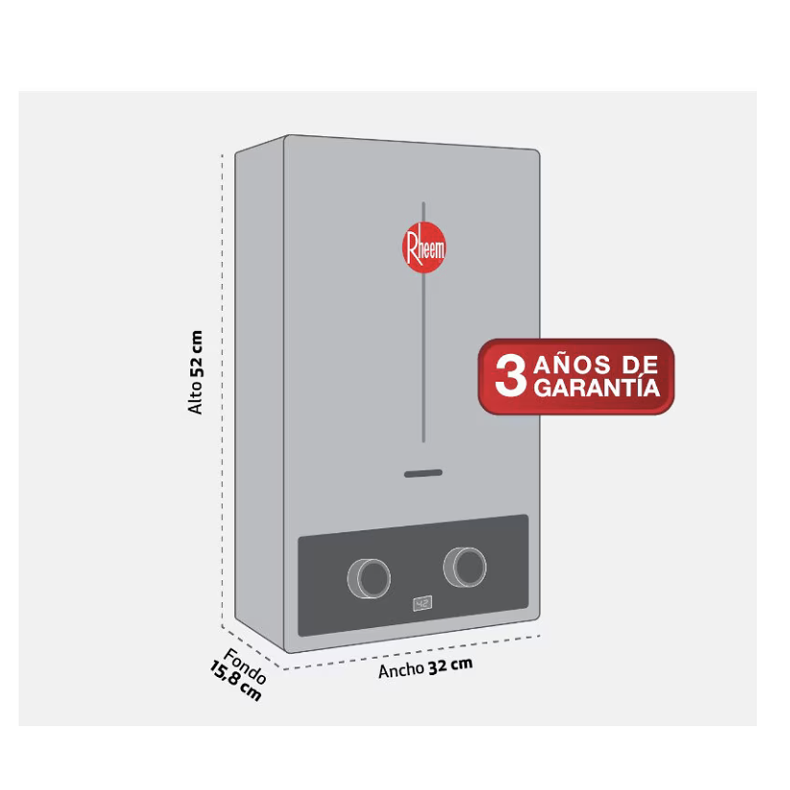 CALEFONT 7 LITROS TIRO NATURAL GAS LICUADO RHEEM CON FILTRO ANTI-SARRO 6