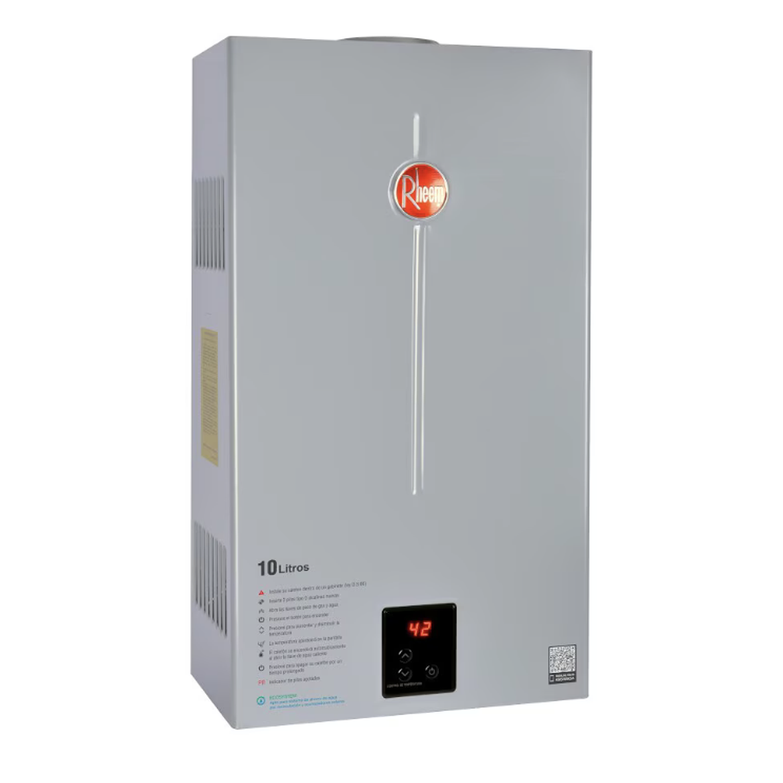 CALEFONT DIGITAL 10 LITROS GAS LICUADO TIRO NATURAL RHEEM 2