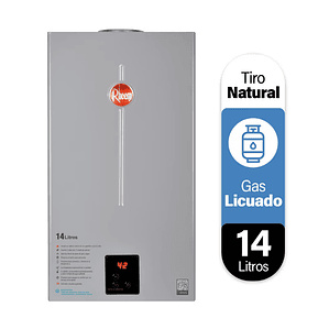 CALEFONT DIGITAL 14 LITROS GAS LICUADO TIRO NATURAL RHEEM