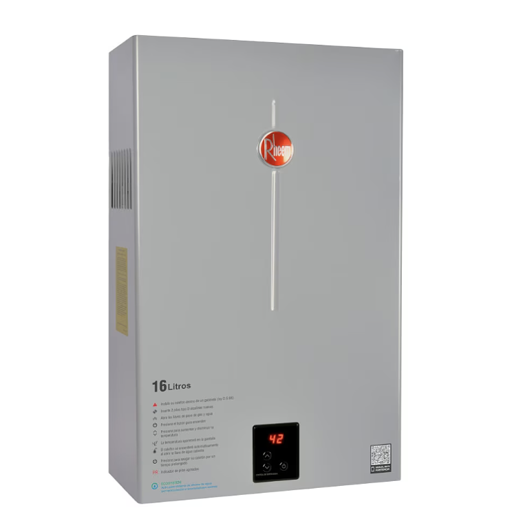 CALEFONT DIGITAL 16 LITROS GAS LICUADO TIRO NATURAL RHEEM 2