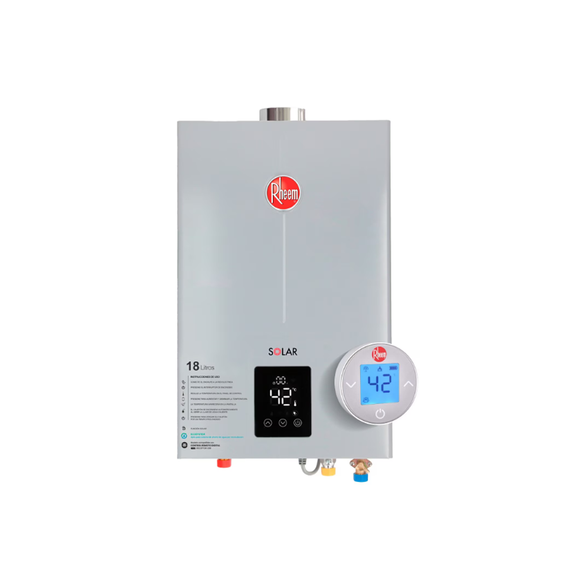 CALEFONT DIGITAL 18 LITROS GAS LICUADO TIRO FORZADO CON CONTROL REMOTO 2