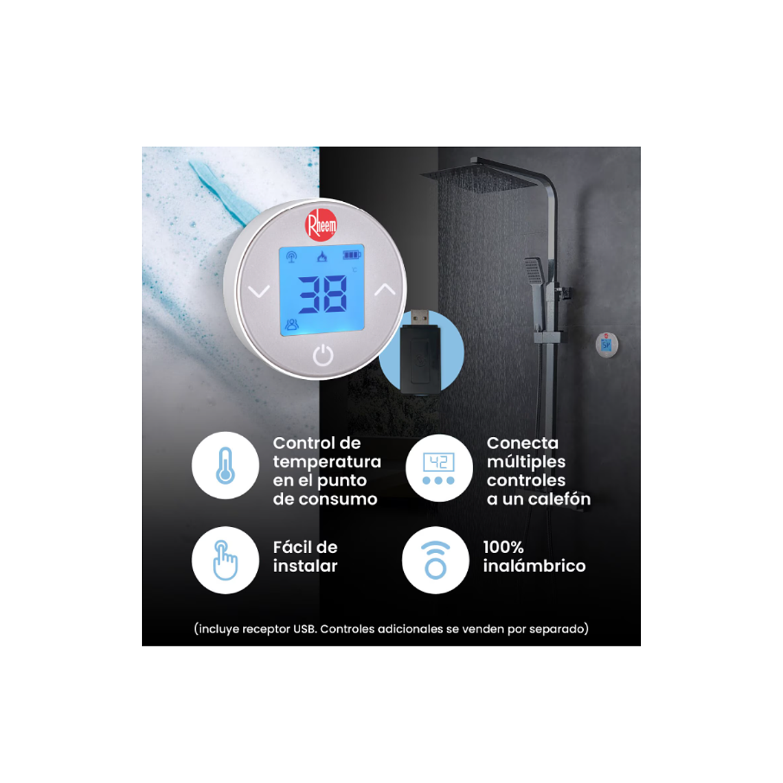 CALEFONT DIGITAL 18 LITROS GAS LICUADO TIRO FORZADO CON CONTROL REMOTO 5