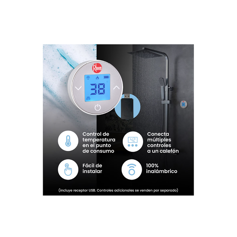 CALEFONT DIGITAL 18 LITROS GAS LICUADO TIRO FORZADO CON CONTROL REMOTO 5