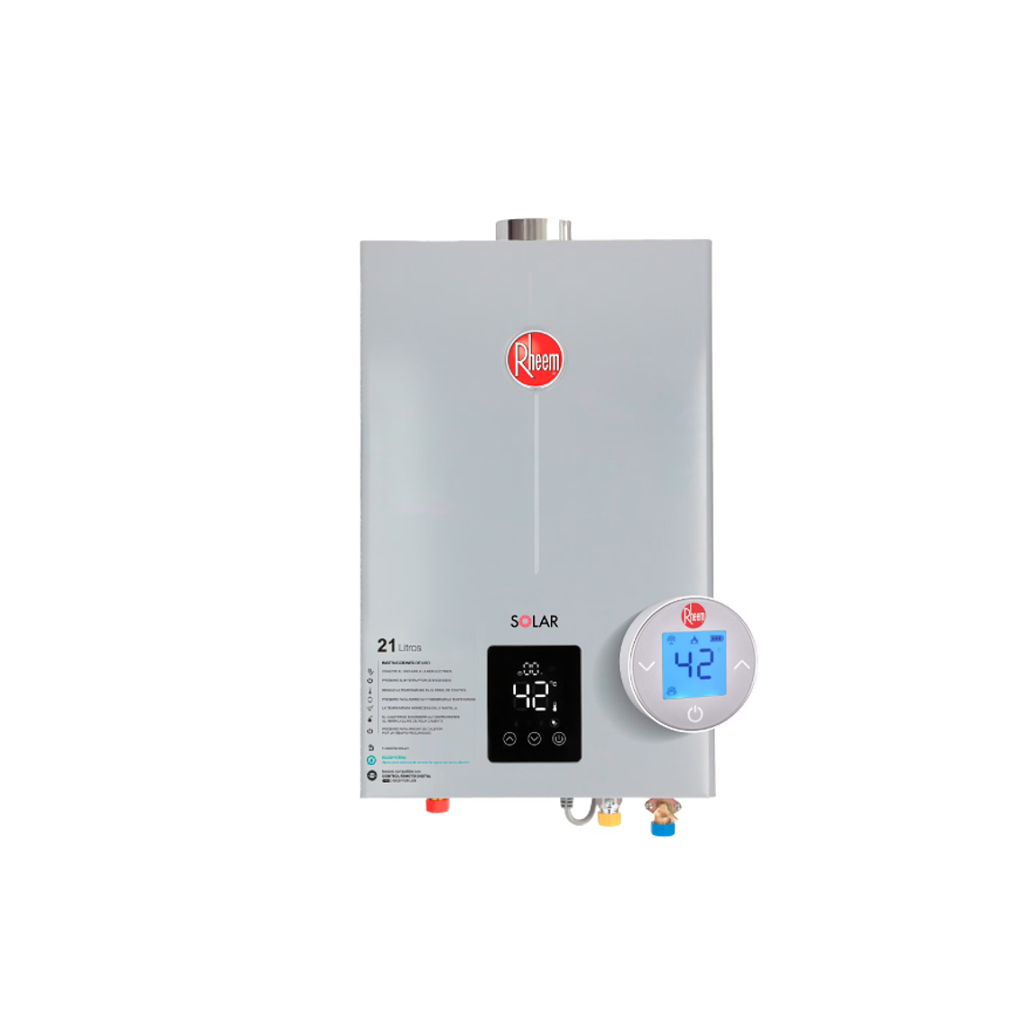 Calefont 21 litros Gas licuado Tiro Forzado con Kit Comfort Control 2