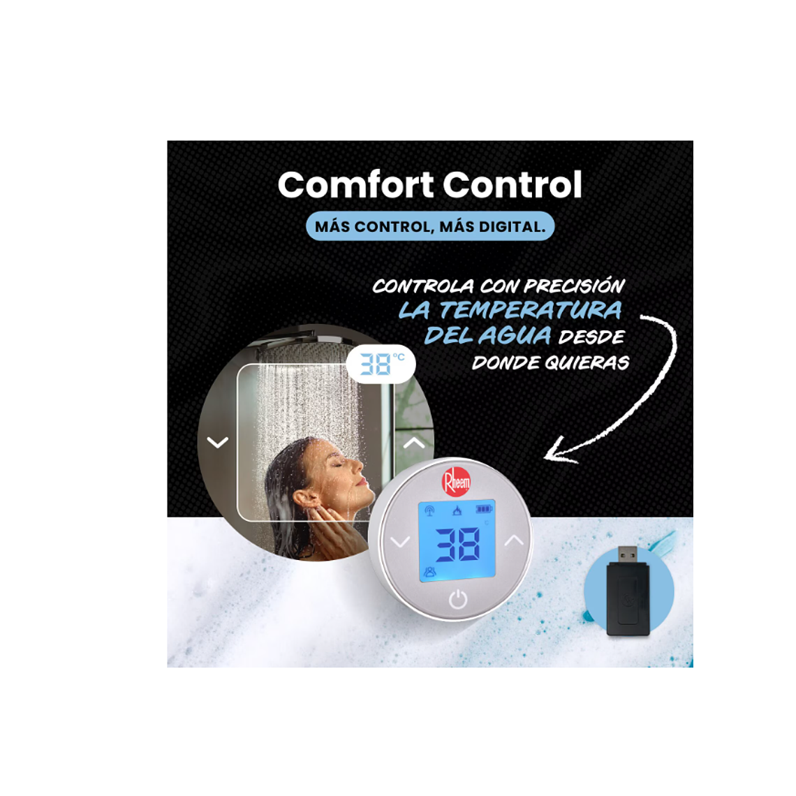 Calefont 21 litros Gas licuado Tiro Forzado con Kit Comfort Control 4