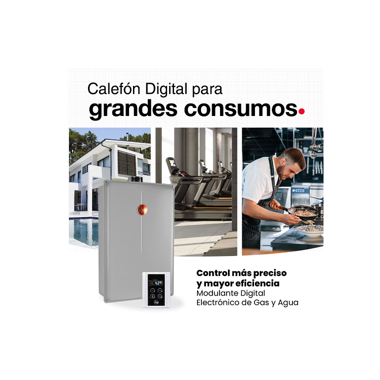 CALEFONT DIGITAL 28 LITROS GAS NATURAL TIRO FORZADO RHEEM 3