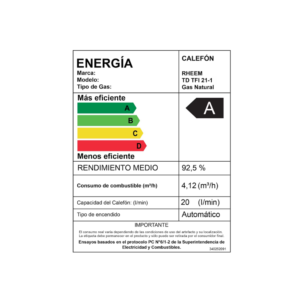 CALEFONT DIGITAL 21 LITROS GAS NATURAL TIRO FORZADO CON CONTROL REMOTO 6