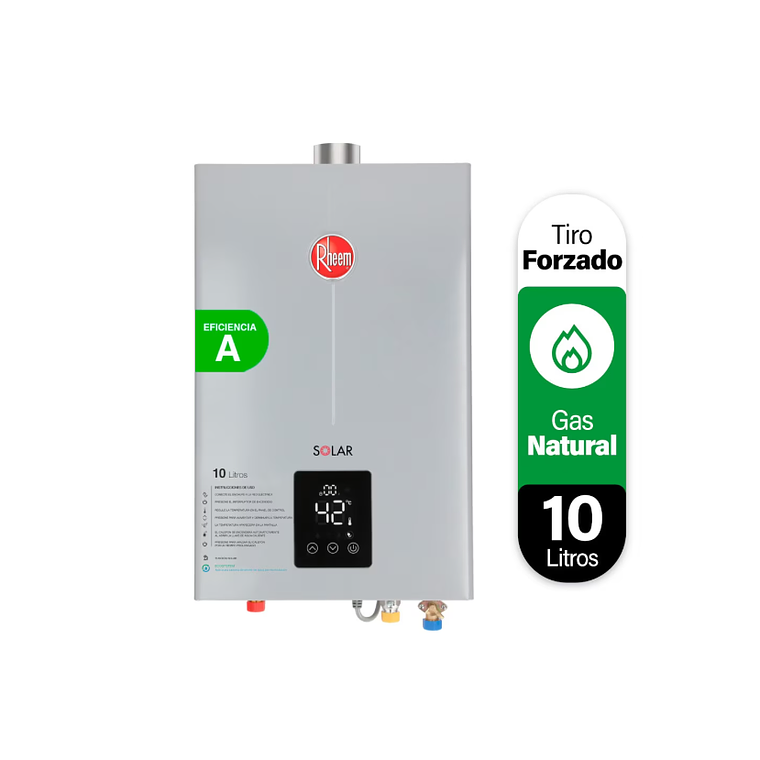 PACK CALEFONT RHEEM 14L T. FORZADO G. NATURAL + KIT DUCTOS 5