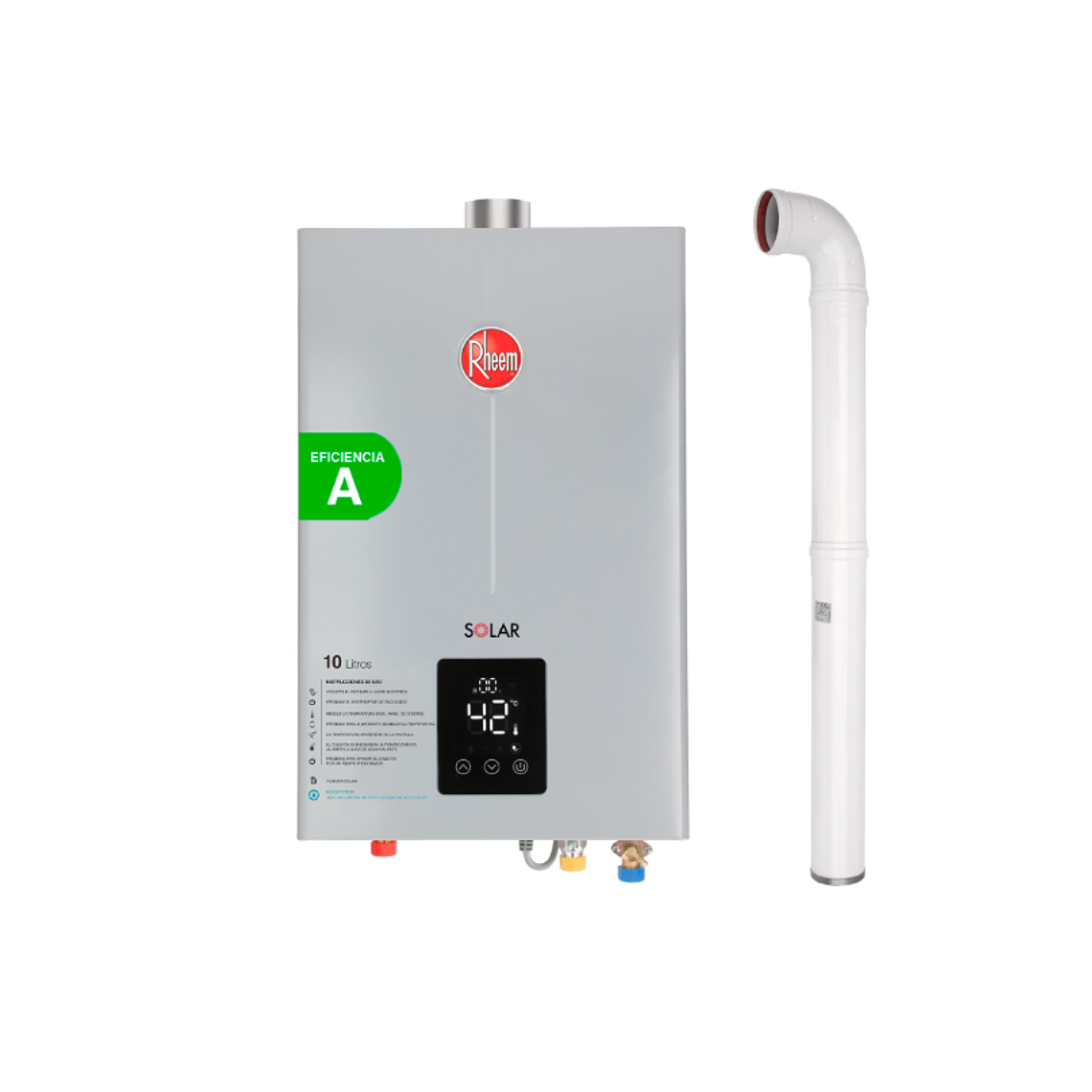 PACK CALEFONT RHEEM 16L T.FORZADO G.NATURAL + KIT DUCTOS 1