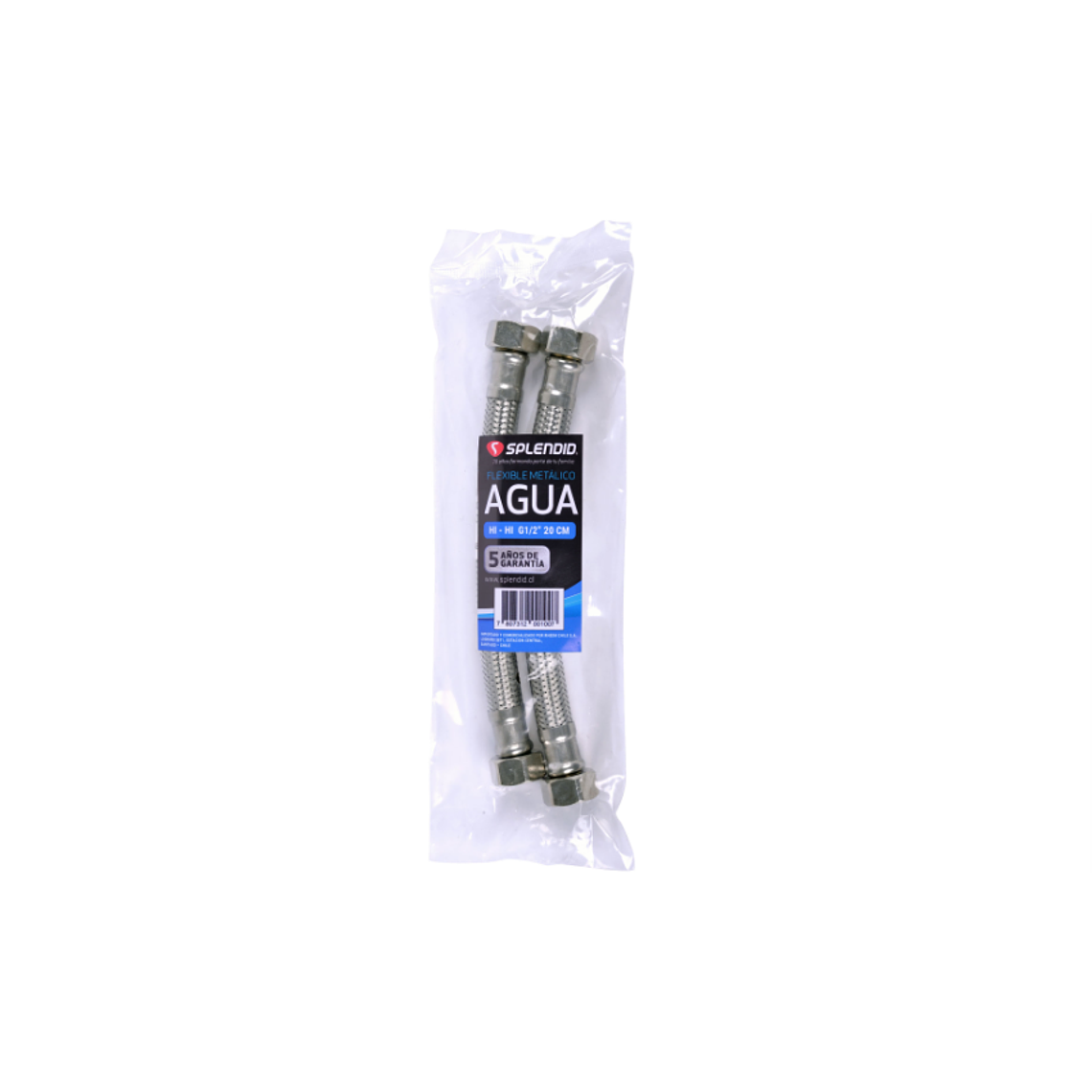 Kit 2 Flexibles Metálico de Agua para Calefón 20 cm 2