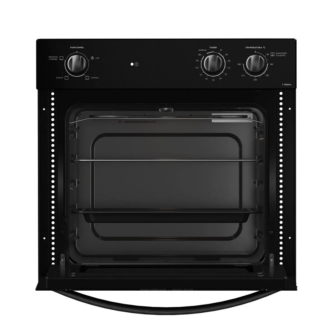 HORNO EMPOTRABLE ELÉCTRICO FENSA 66L TIMER Y CAVIDAD ESMALTADA F 1060N A NEGRO 3