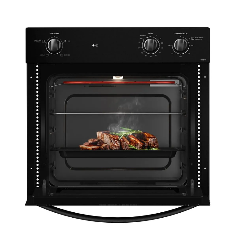 HORNO EMPOTRABLE ELÉCTRICO FENSA 66L TIMER Y CAVIDAD ESMALTADA F 1060N A NEGRO 2