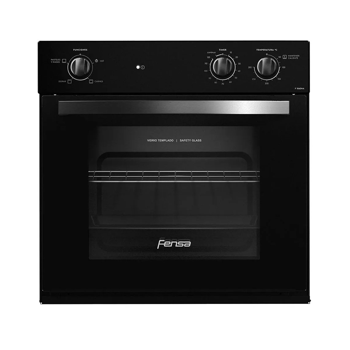 HORNO EMPOTRABLE ELÉCTRICO FENSA 66L TIMER Y CAVIDAD ESMALTADA F 1060N A NEGRO 1