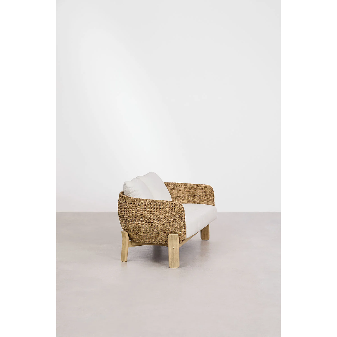 Sofá de Jardín 2 plazas en Madera de Acacia y Ratán sintético Leilan 2