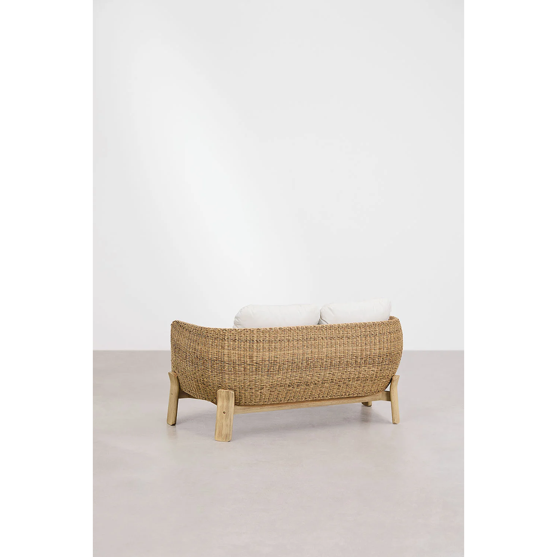 Sofá de Jardín 2 plazas en Madera de Acacia y Ratán sintético Leilan 4