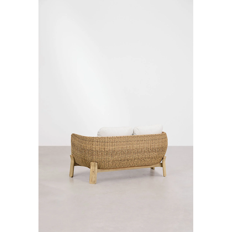 Sofá de Jardín 2 plazas en Madera de Acacia y Ratán sintético Leilan 4